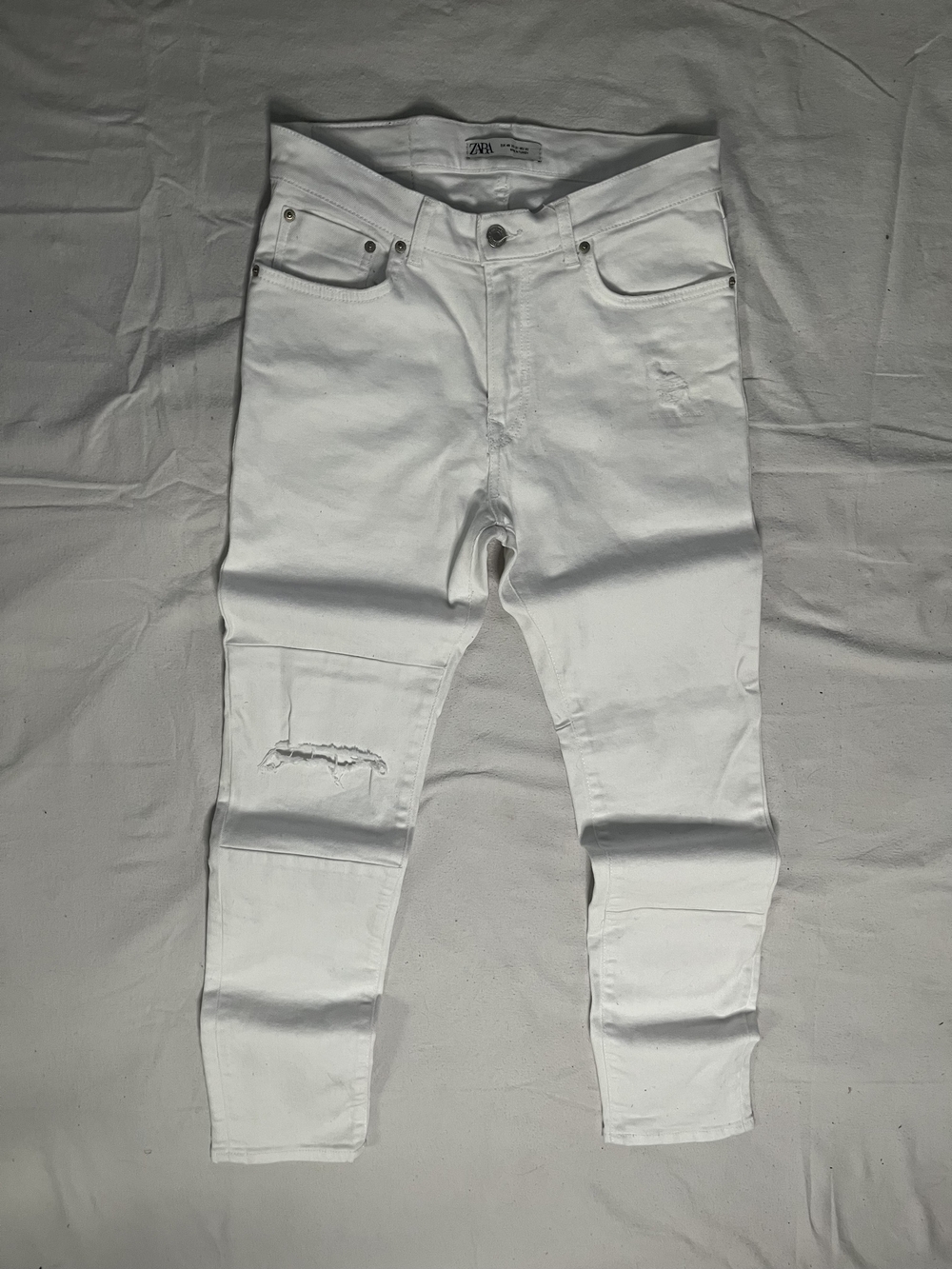 Zara Mens White Size 31 Slim-fit Jeans